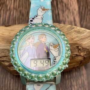 Accutime Disney Frozen Blue Olaf Band Digital Ladies Watch With Lights